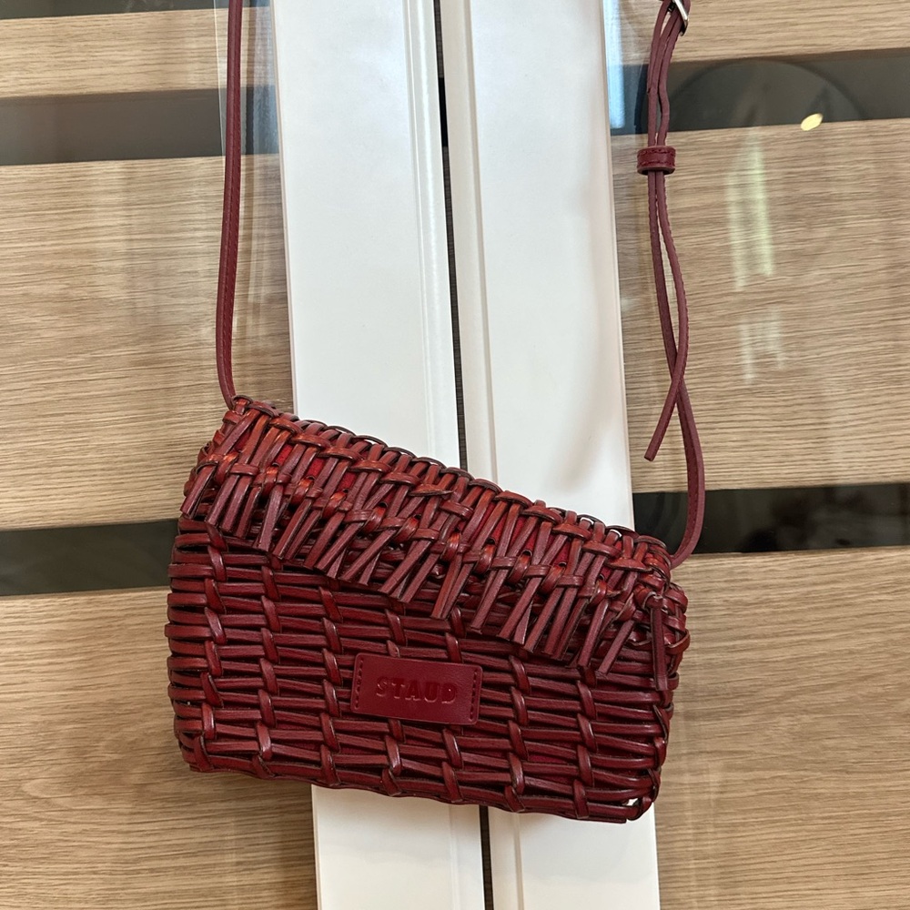 STAUD Acute Woven Crossbody Bag
